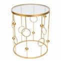 Metal table Bareiro L, gold color, D49.5xH60cm