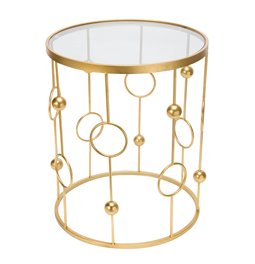 Metallist laud Bareiro L, kuldne värv, D49.5xH60cm