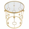 Metal table Bareiro L, gold color, D49.5xH60cm