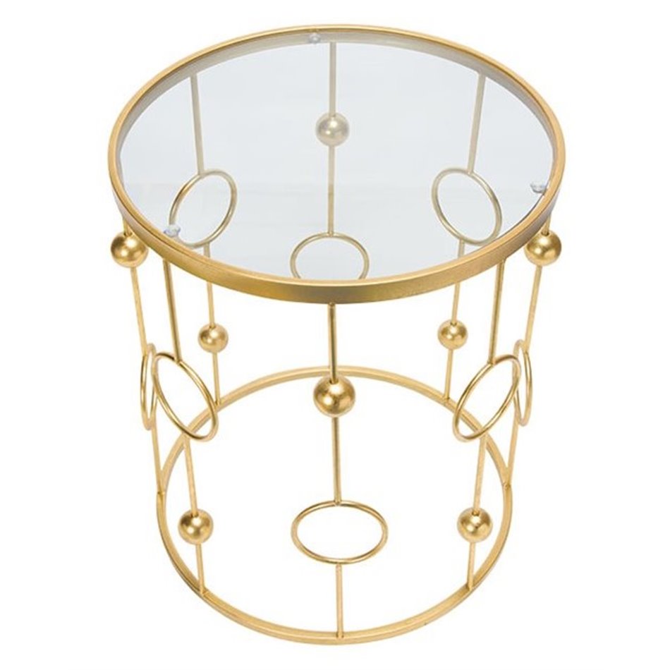 Металлический столик Bareiro M, золотого цвета, D42xH55см