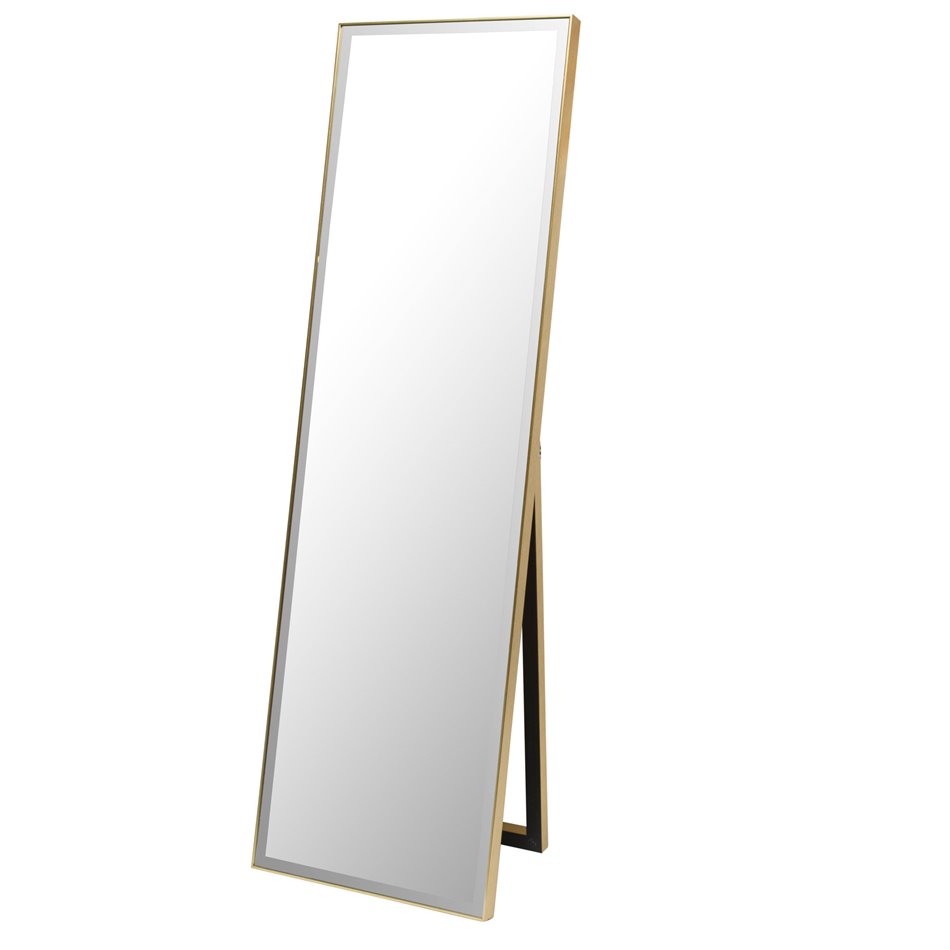 Floor mirror Insch II, golden color frame H150x45cm