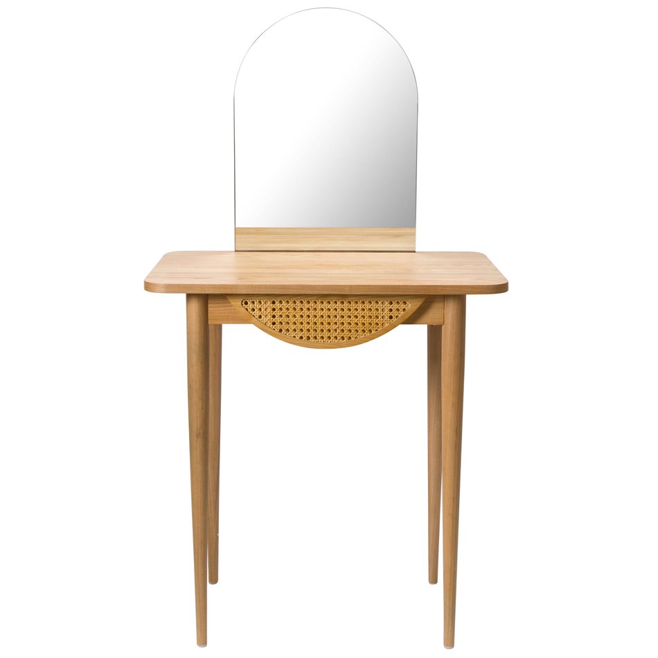 Dressing table with mirror Louis, ash wood veneer, 70x43x130cm