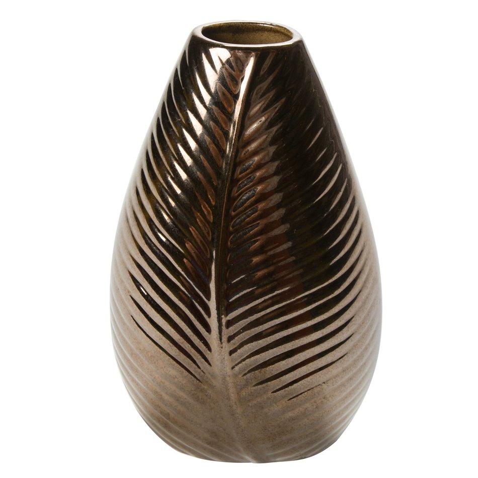 Vase Nature leaf S, gold, 12x6.5x20.5cm