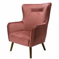 Armchair Dartford, velvet, old rose, H100x75x83cm, seat height 40cm