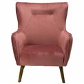 Armchair Dartford, velvet, old rose, H100x75x83cm, seat height 40cm