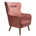 Armchair Dartford, velvet, old rose, H100x75x83cm, seat height 40cm