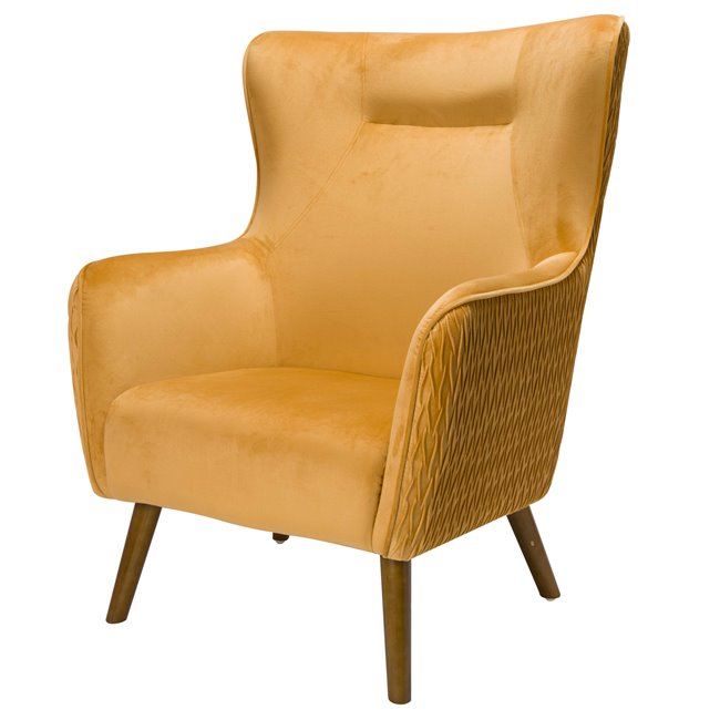 Puhketool Dartford, samet, kollane-kuldne, H100x75x83cm, istme kõrgus 40cm