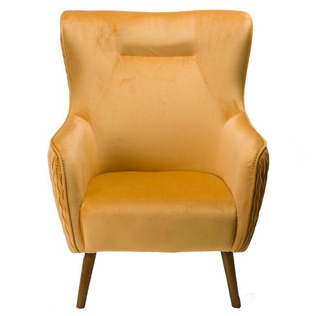 Puhketool Dartford, samet, kollane-kuldne, H100x75x83cm, istme kõrgus 40cm