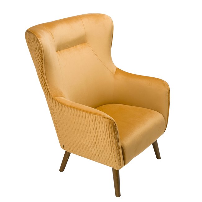 Puhketool Dartford, samet, kollane-kuldne, H100x75x83cm, istme kõrgus 40cm