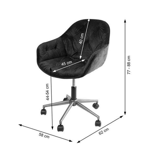 Kontoritool Slorino, hall värv, H78-88x58x62cm, istumisosa kõrgus 44-54cm