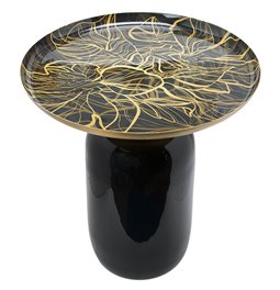 Side table Librilla, black enamel, H50xD40cm