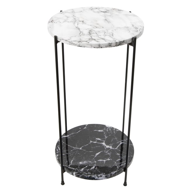 Side table Lifton, black, shiny PC, enamel, D32x60.5cm