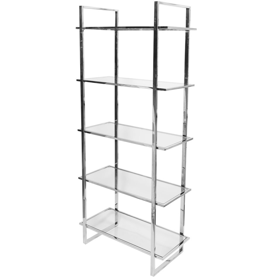 Display cabinet Edendorf, silver/clear glass, H185x81x40cm