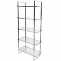 Display cabinet Edendorf, silver/clear glass, H185x81x40cm