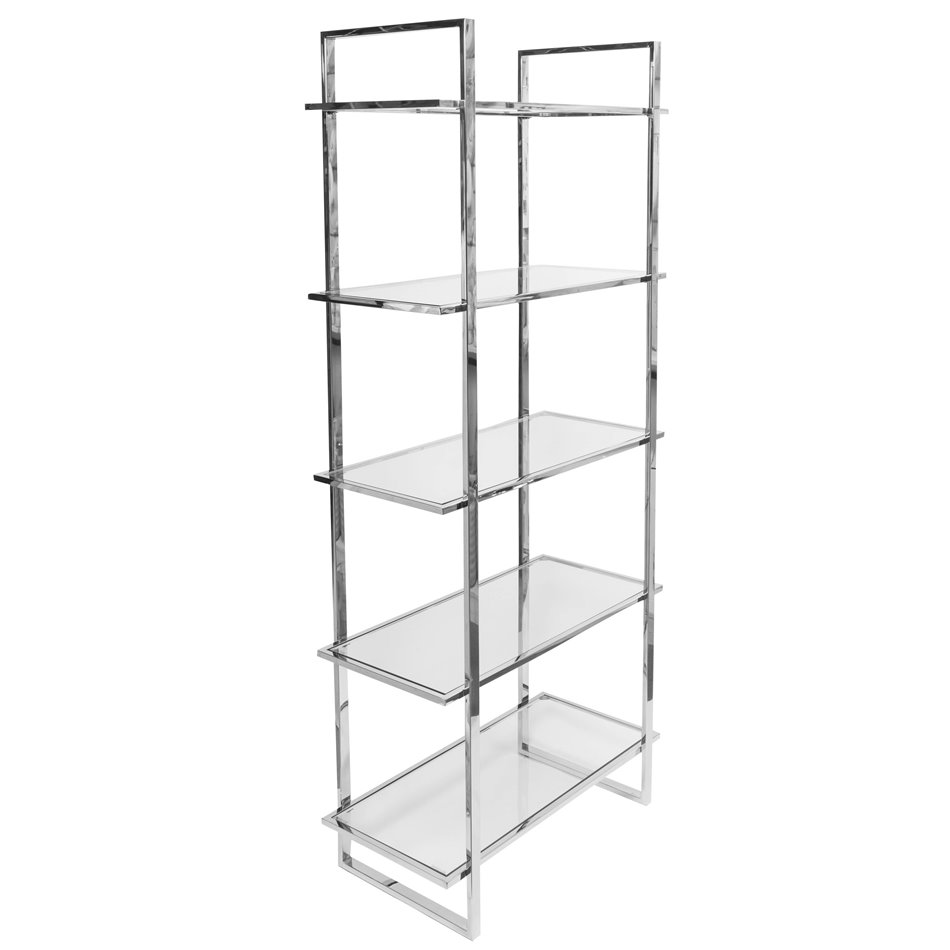 Display cabinet Edendorf, silver/clear glass, H185x81x40cm