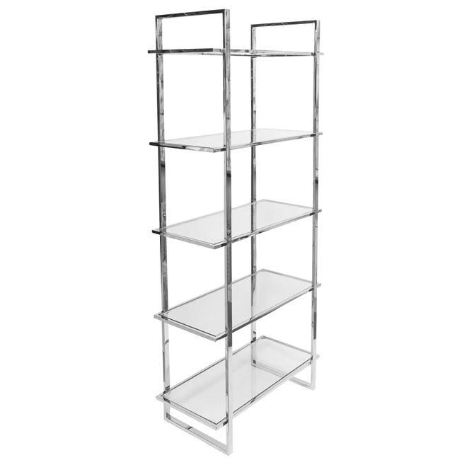 Display cabinet Edendorf, silver/clear glass, H185x81x40cm