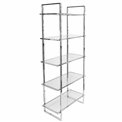 Display cabinet Edendorf, silver/clear glass, H185x81x40cm