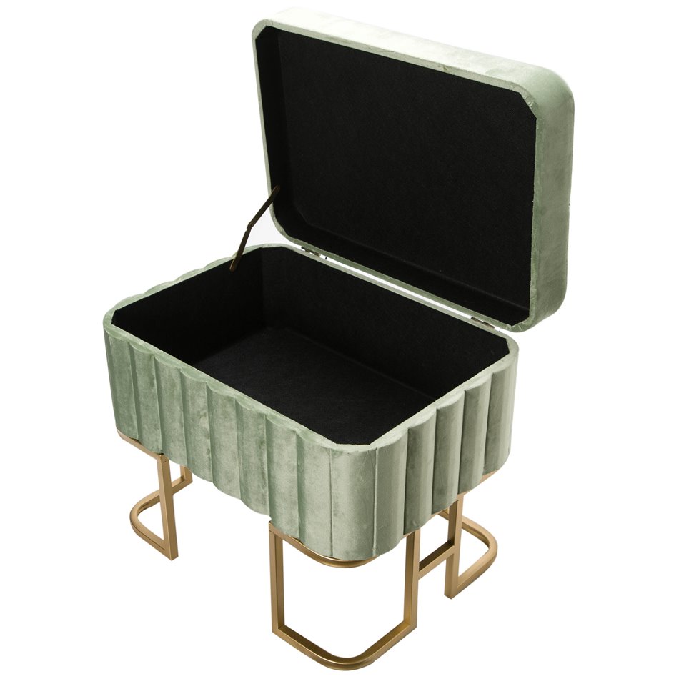 Bench with storage box Faro S, sage, H41x35x48cm