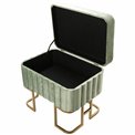 Bench with storage box Faro S, sage, H41x35x48cm
