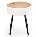 Side table Haura, white, MDF/steel,  D38cm, H45cm