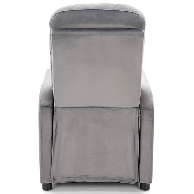 Recliner chair Helipe, grey velvet, H103-76x64x84-135cm, seat H48cm