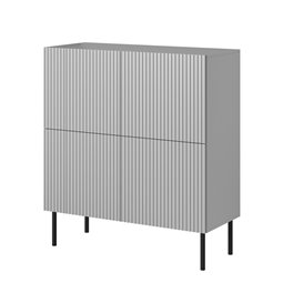 Puhvetkapp Hasensio, helehall/must, MDF/metall, H110x100x42cm