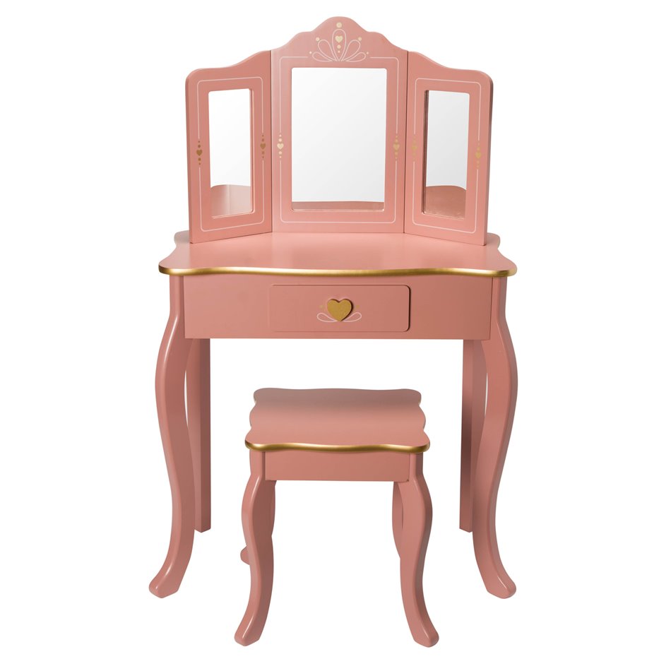 Kids cosmetics table with stool Sissi, 60x30x99cm