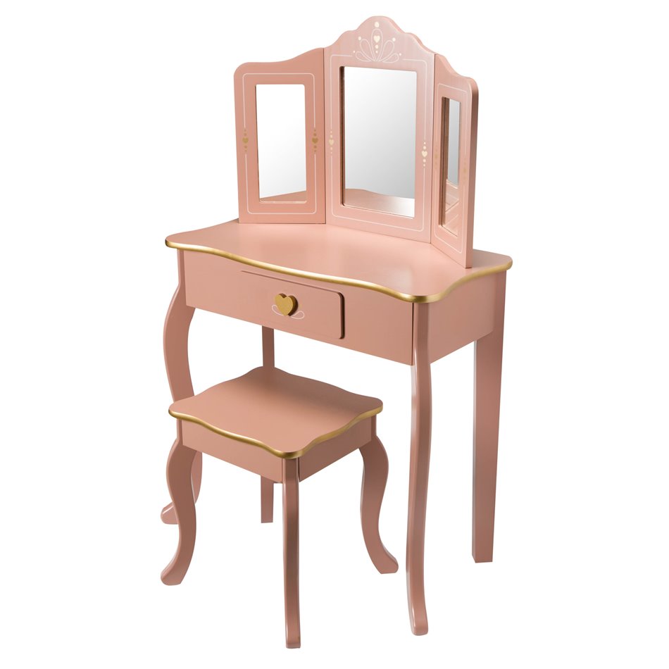 Kids cosmetics table with stool Sissi, 60x30x99cm