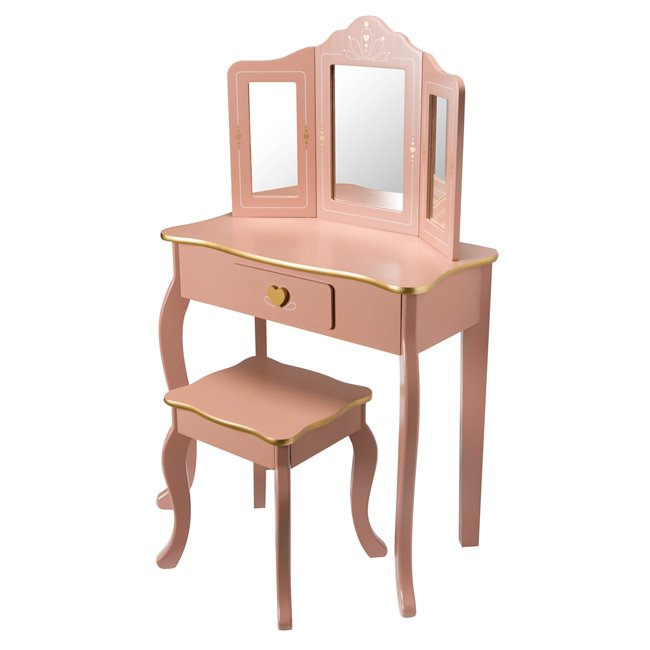 Kids cosmetics table with stool Sissi, 60x30x99cm
