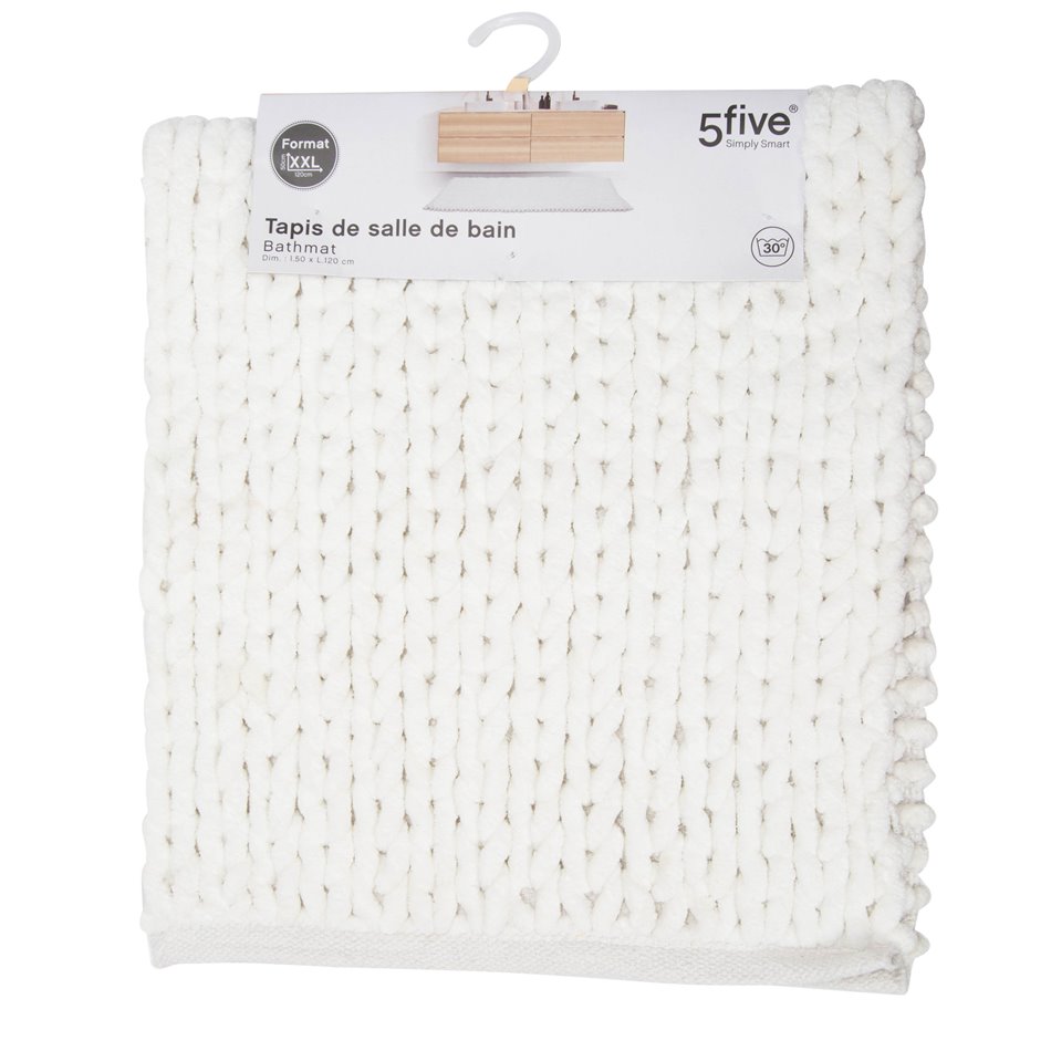 Bath mat Elpais, white, 50x120x2cm