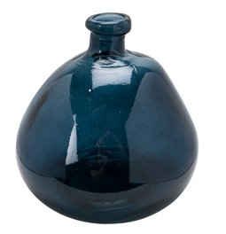 Ваза Uly, стекло, синяя, H22xD23cm