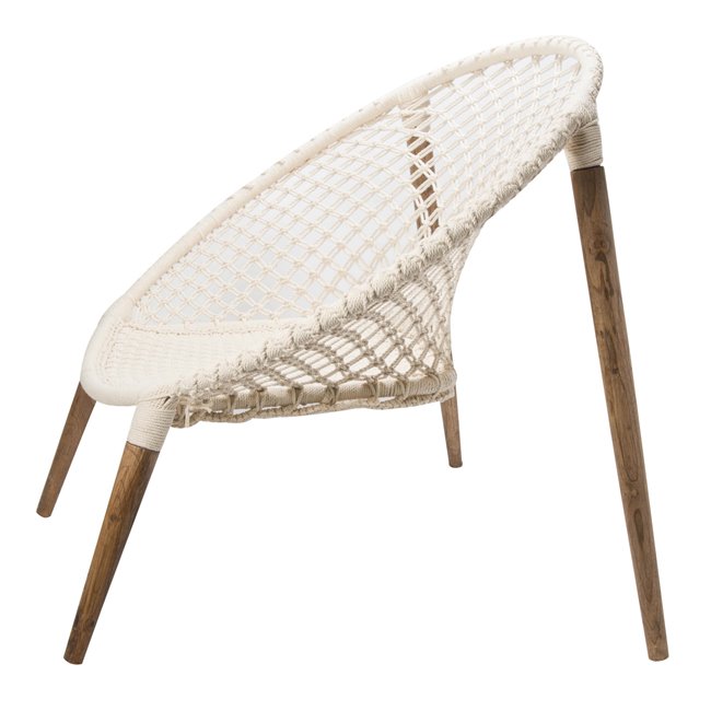 Кресло Raina, плетеное, белое, H83x85x89см
