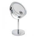 Mirror on stand with LED, D19cm