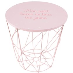 Table with storage space Kumi, pink, D29.5cm H30cm