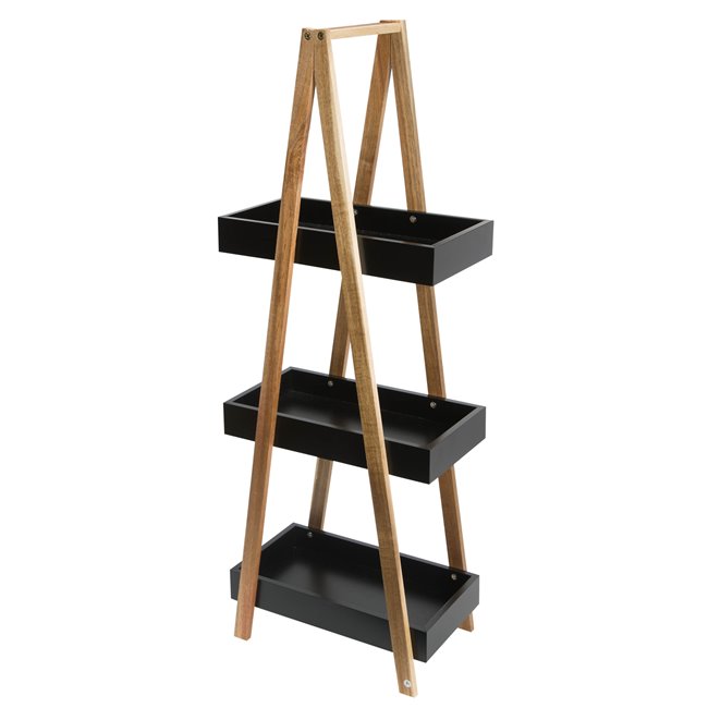 Shelf Caddy, 3 shelves, black, H82x30x18cm