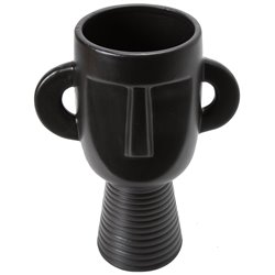 Vaas Face, keraamika, must, 17x24x11cm, D10 cm