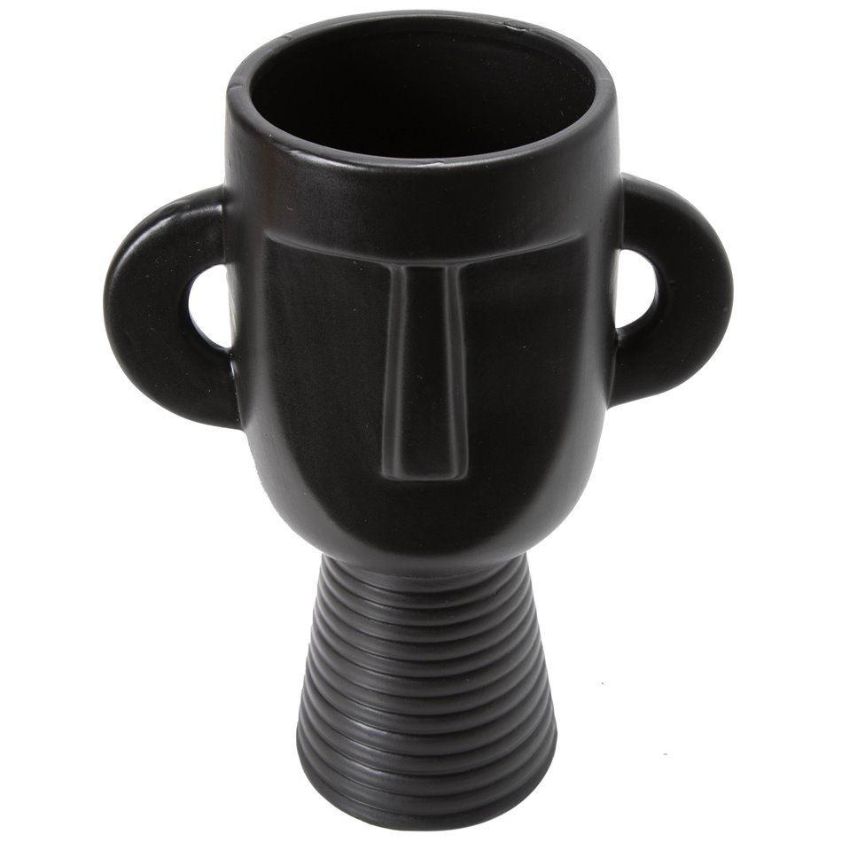 Vaas Face, keraamika, must, 17x24x11cm, D10 cm