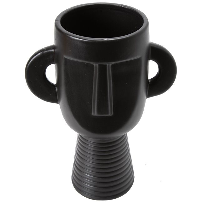 Vaas Face, keraamika, must, 17x24x11cm, D10 cm