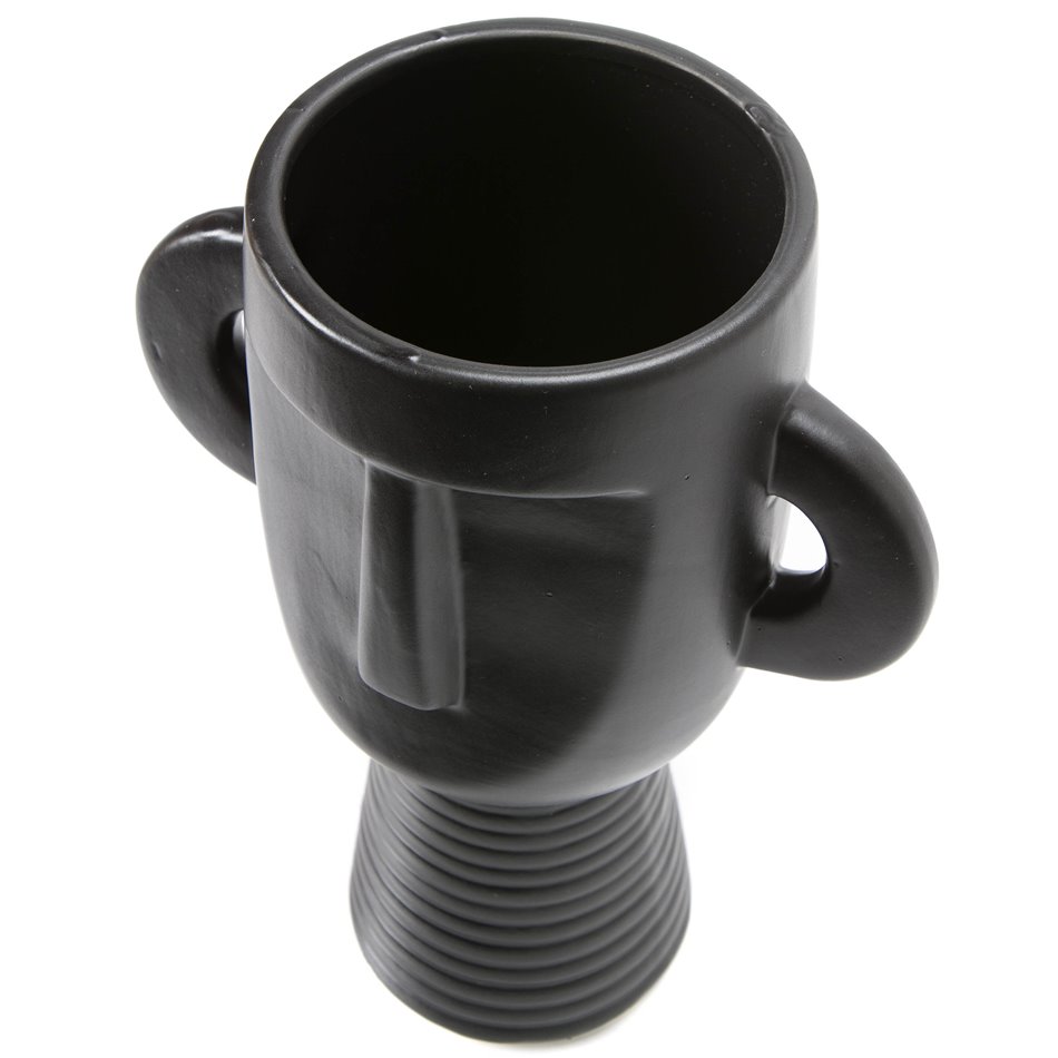 Vaas Face, keraamika, must, 17x24x11cm, D10 cm