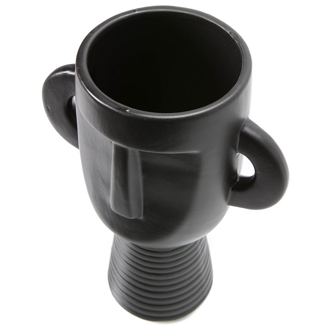 Vaas Face, keraamika, must, 17x24x11cm, D10 cm