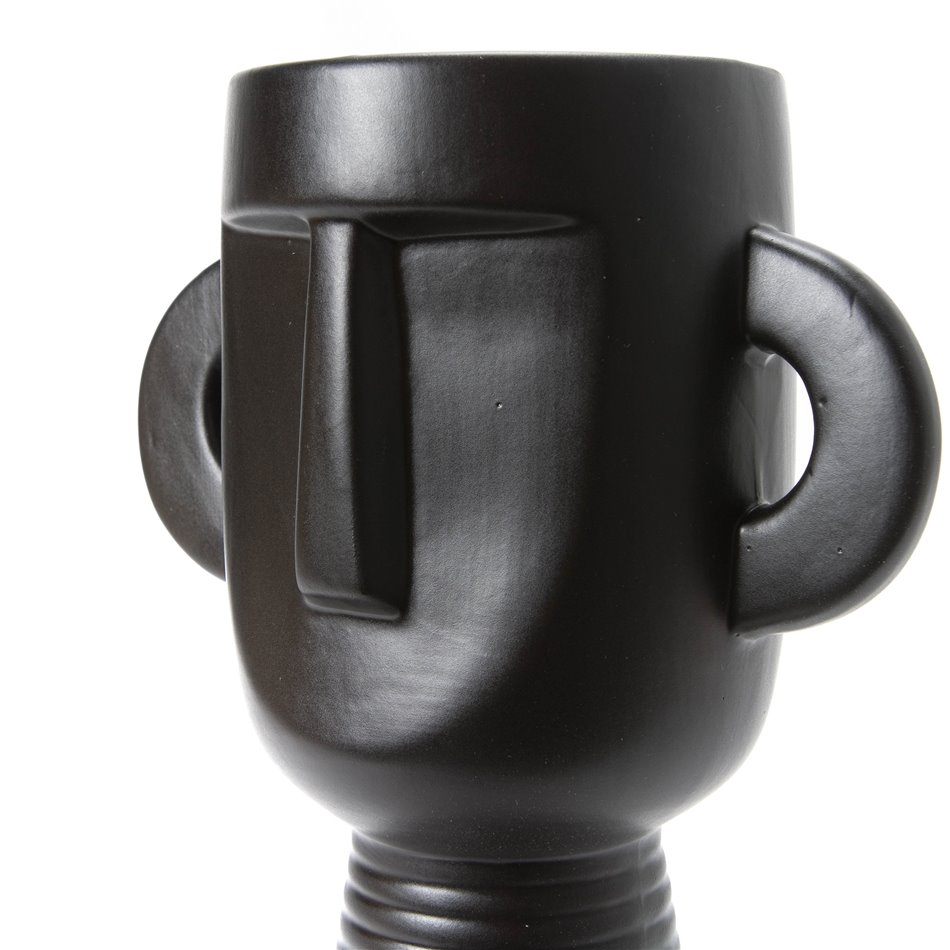 Vaas Face, keraamika, must, 17x24x11cm, D10 cm