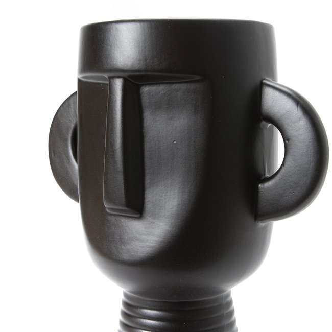 Vaas Face, keraamika, must, 17x24x11cm, D10 cm