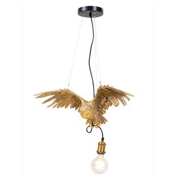 Pendant lamp Owl gold, E27 40W(MAX), H28-180x57x14cm