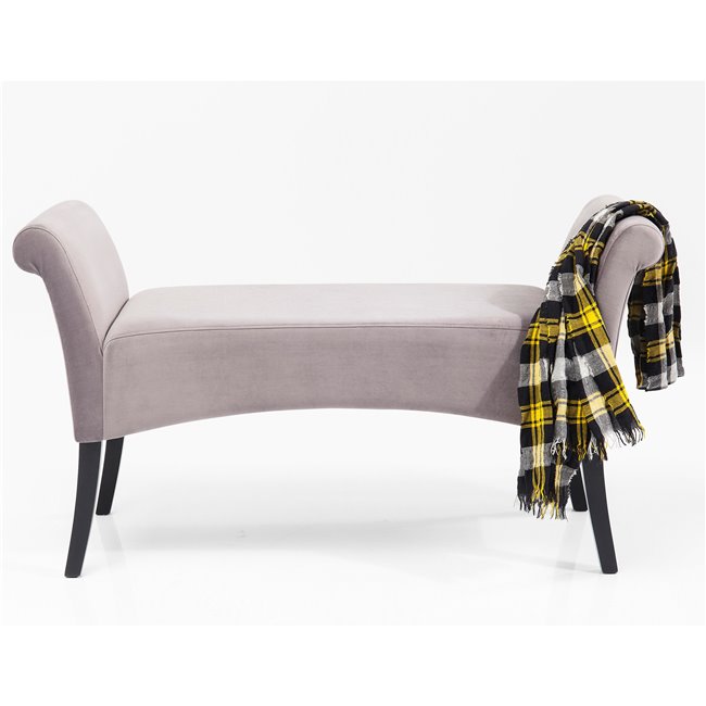 Bench Motley, velvet, grey color, H62x107x38cm, seat height 44cm