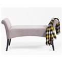 Bench Motley, velvet, grey color, H62x107x38cm, seat height 44cm
