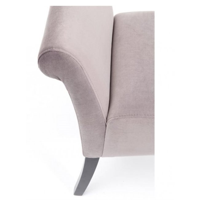 Bench Motley, velvet, grey color, H62x107x38cm, seat height 44cm