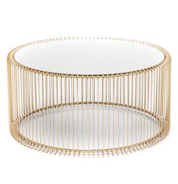 Coffee table Wire Brass L, H33.5xD69.5cm