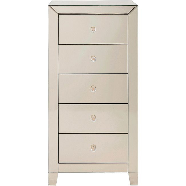 Cabinet Luxury Champagne, 5 drawers, spoguļvirsma, H110x49x41cm