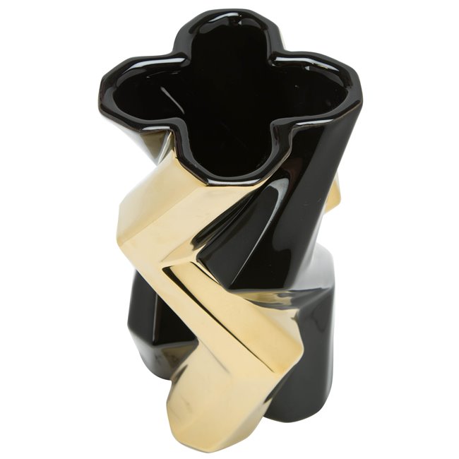 Vase Canto, black/golden, H19.5x11cm