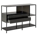 Bookcase Seaford, black, H78x114x35cm 